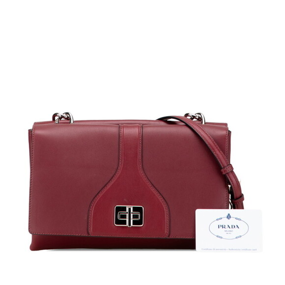 PRADA Red Leather Shoulder Bag - Picture 9 of 9